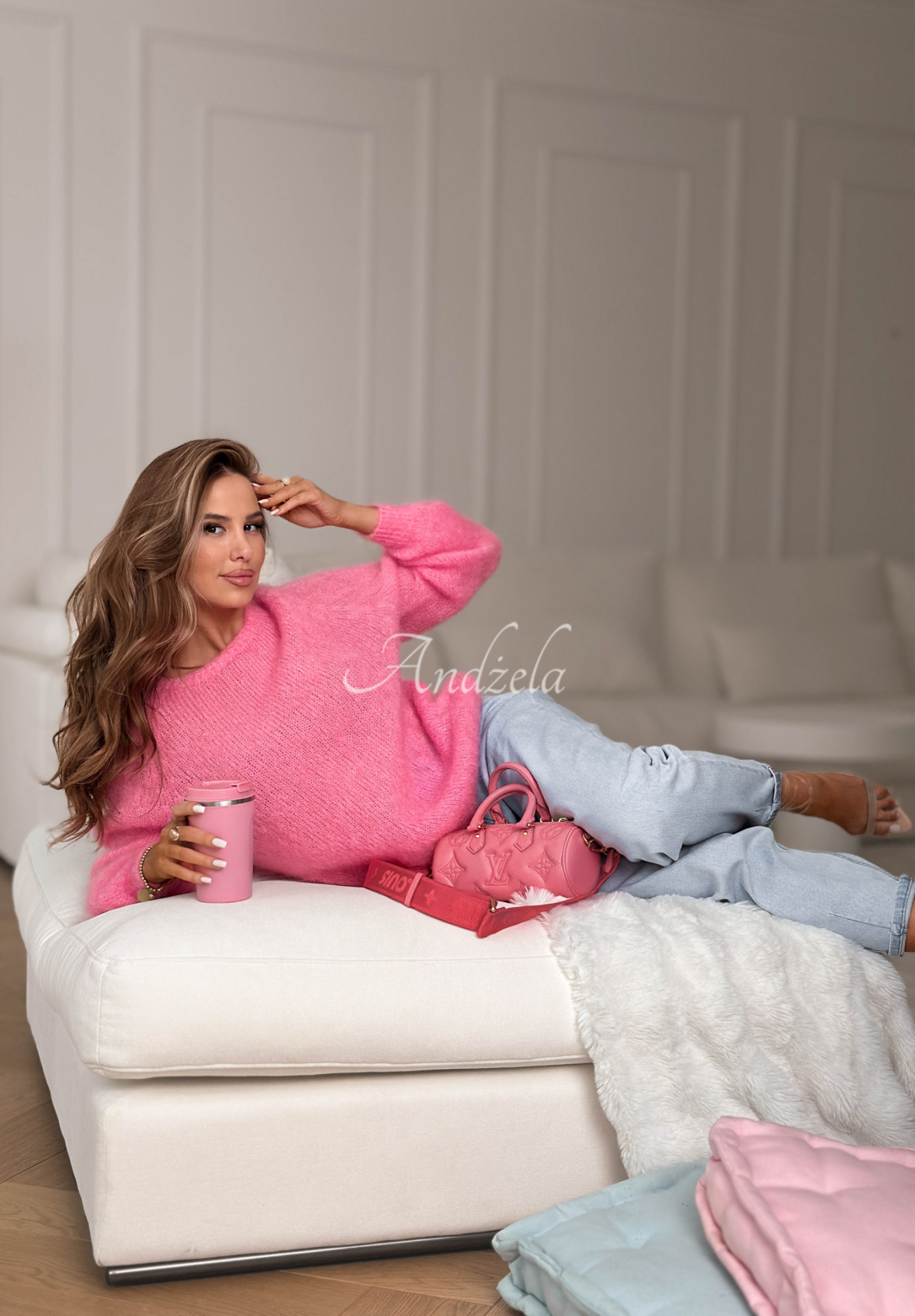 Mohairpullover Warm Hug Rosa