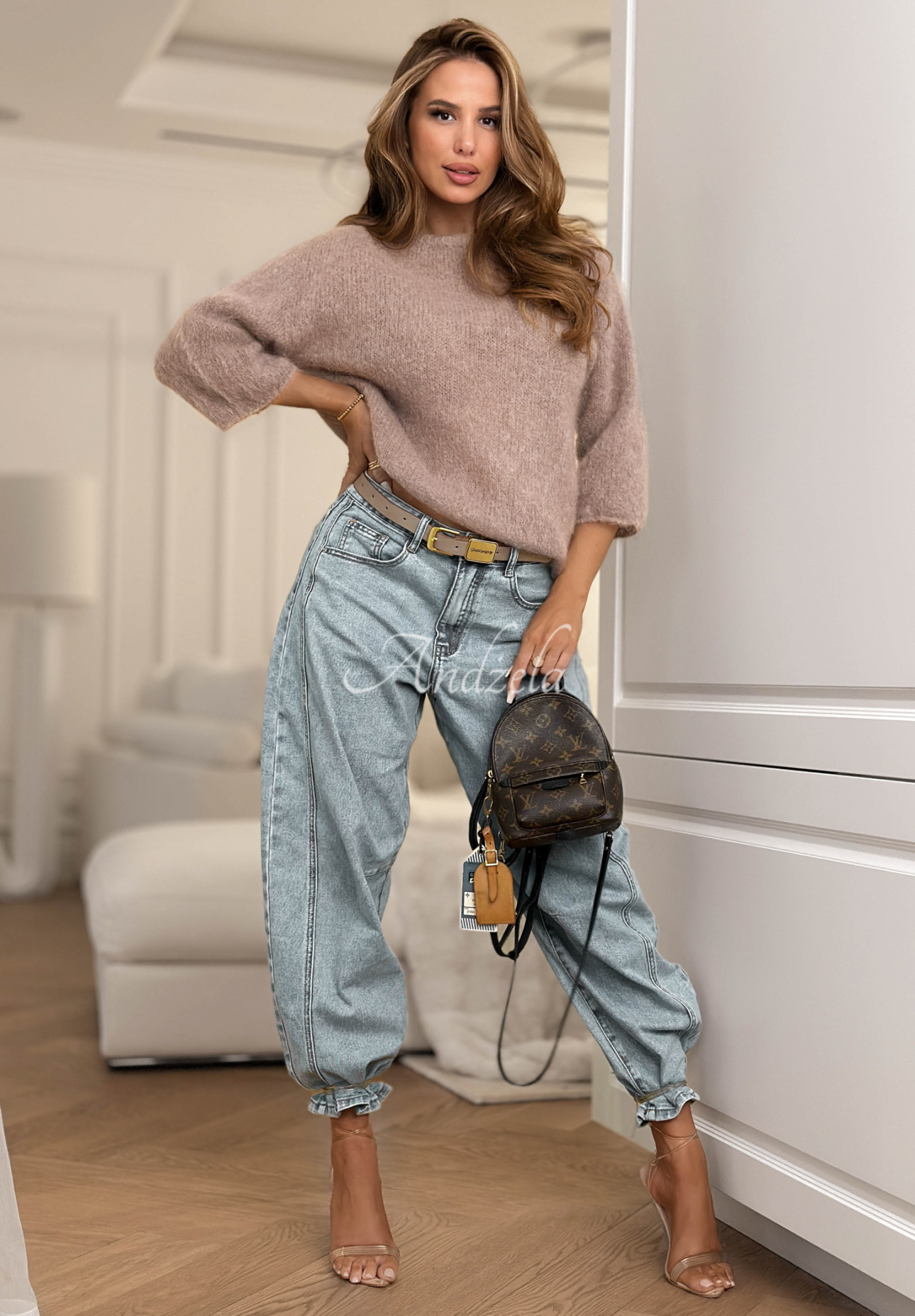 Mohairpullover Give Me Space Mokkafarben