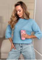 Moherowy sweter Give Me Space niebieski