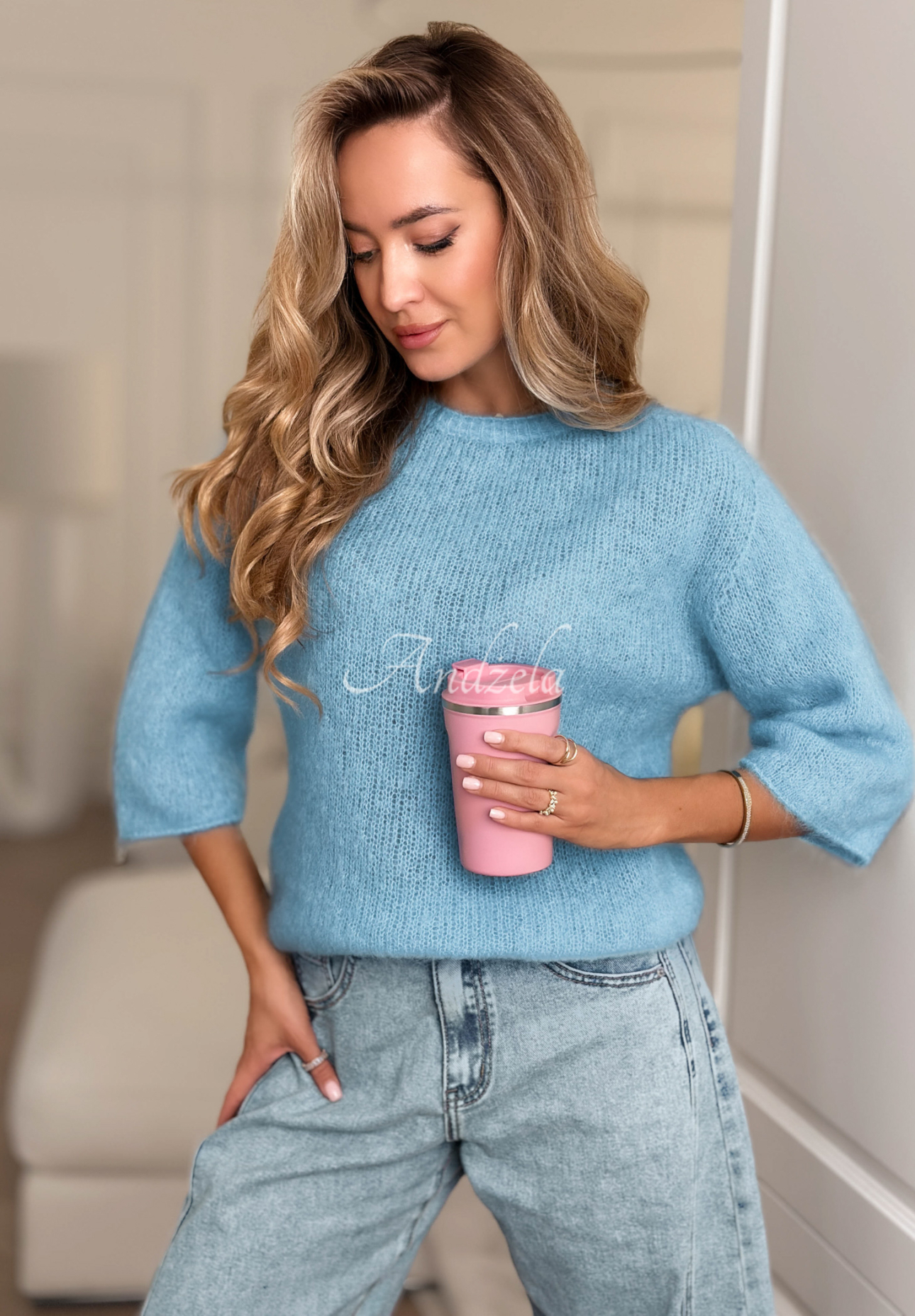 Mohair sweater Give Me Space blue