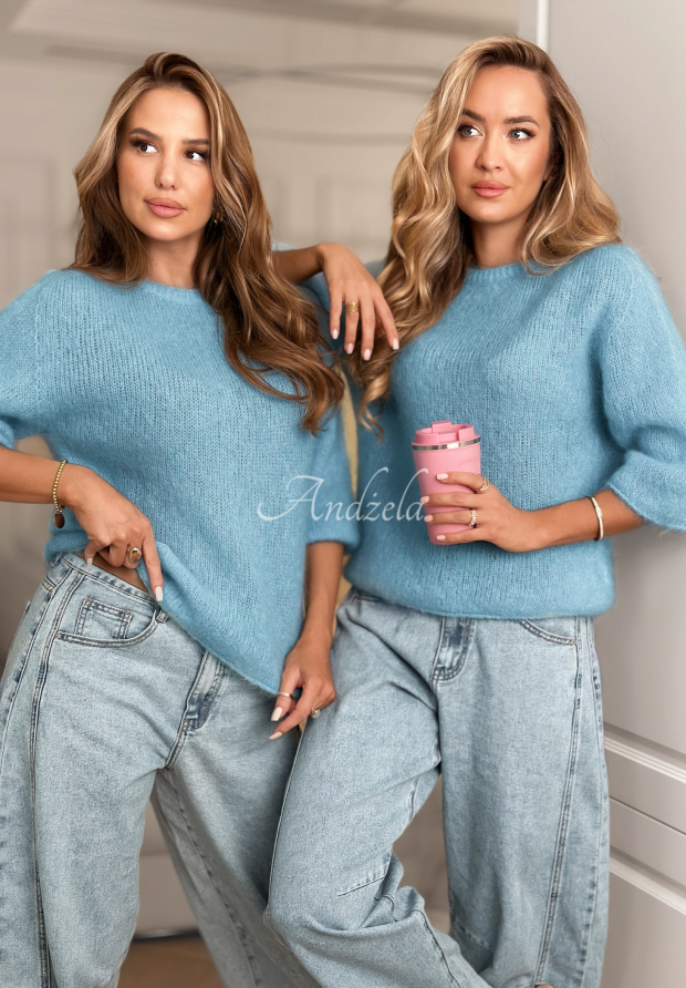 Mohairpullover Give Me Space Blau