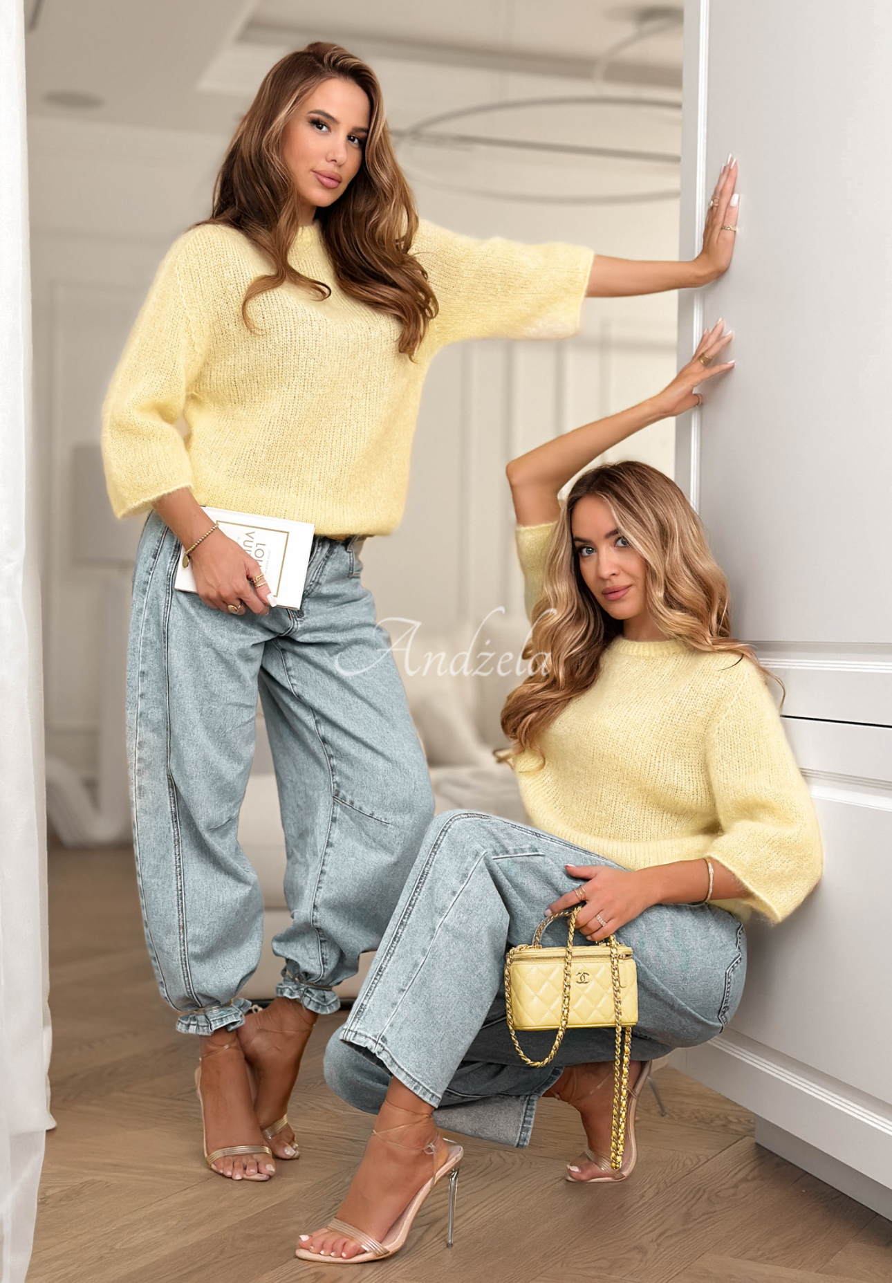 Mohair sweater Give Me Space yellow