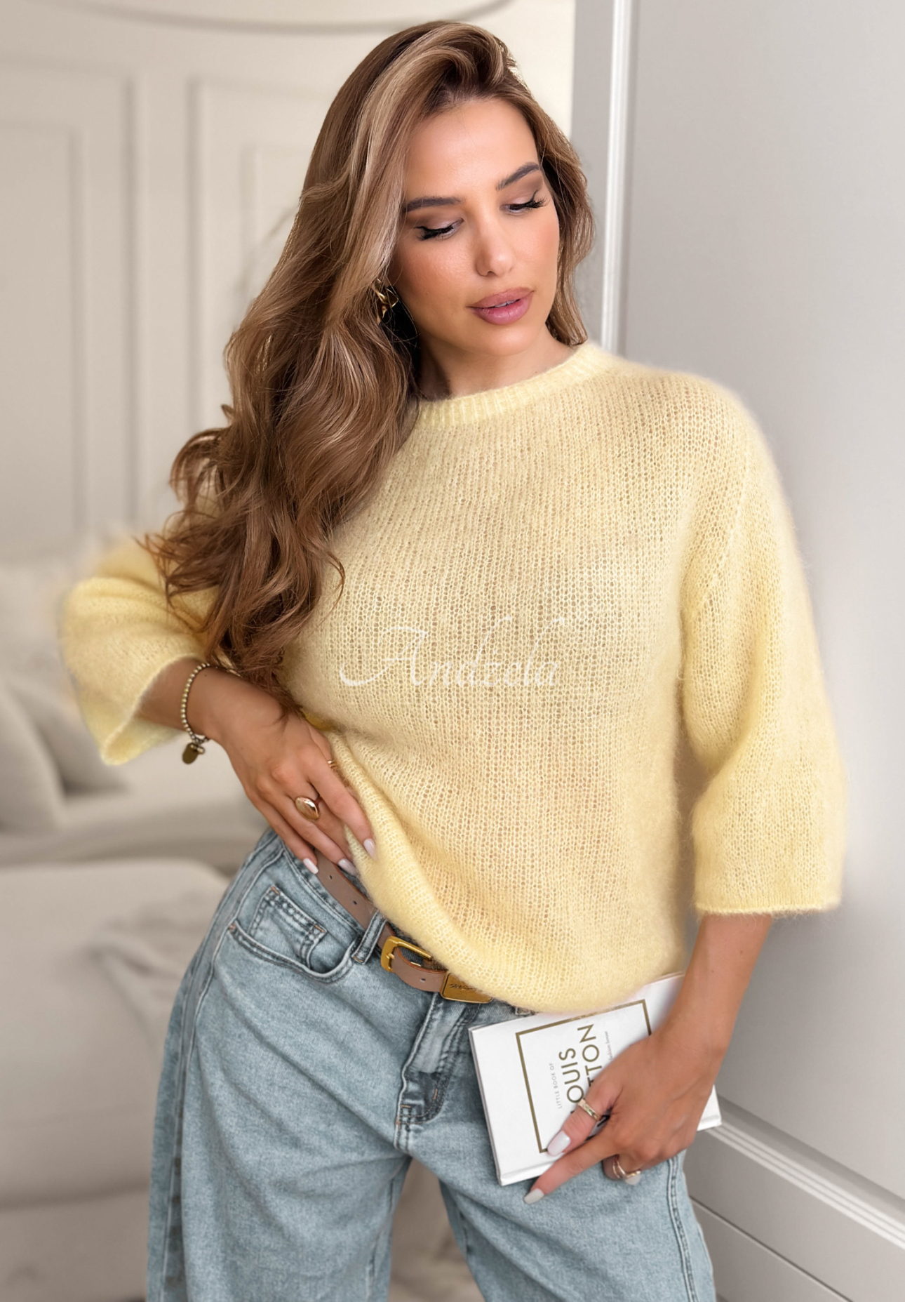 Mohair sweater Give Me Space yellow