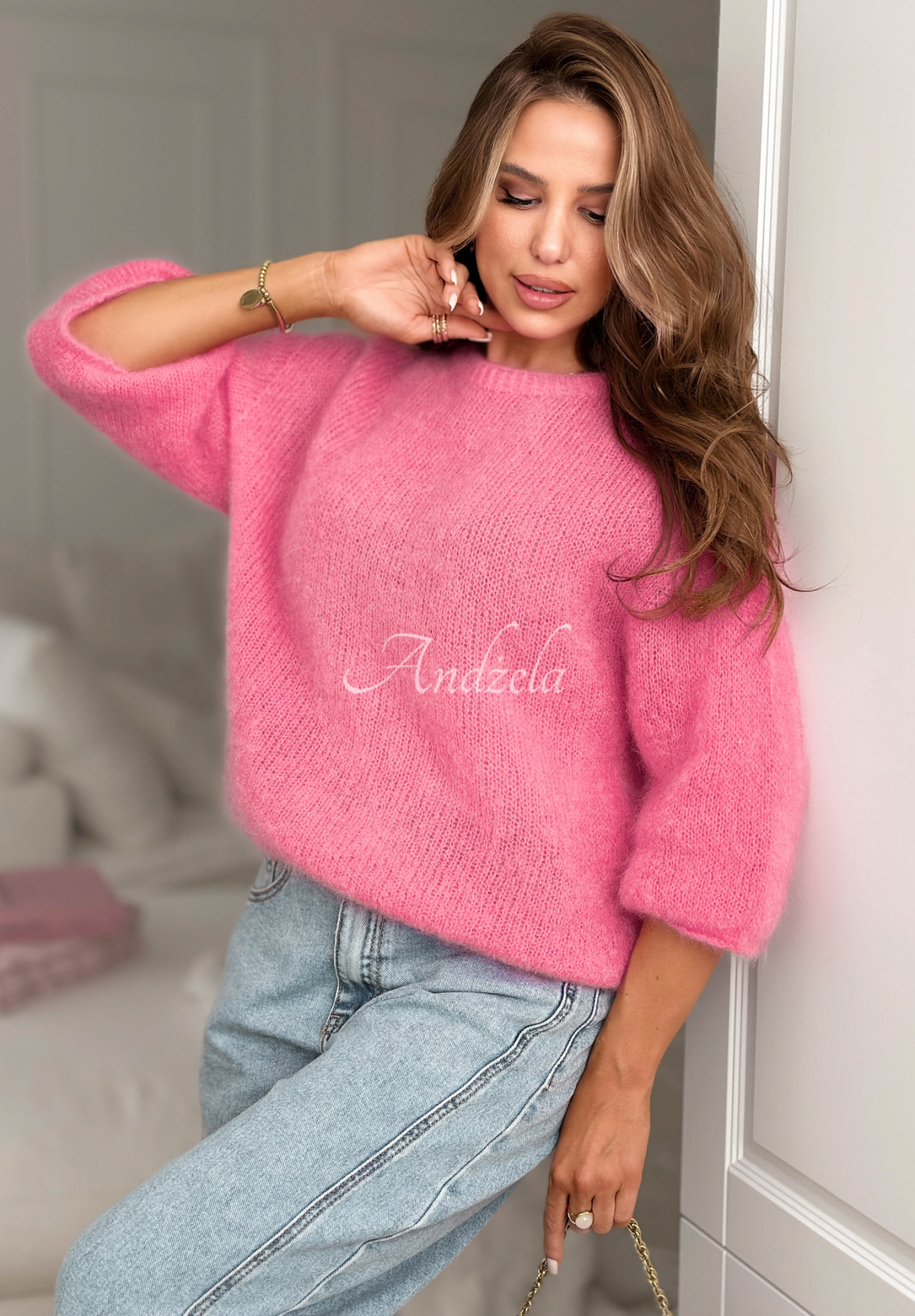 Mohairpullover Give Me Space Rosa