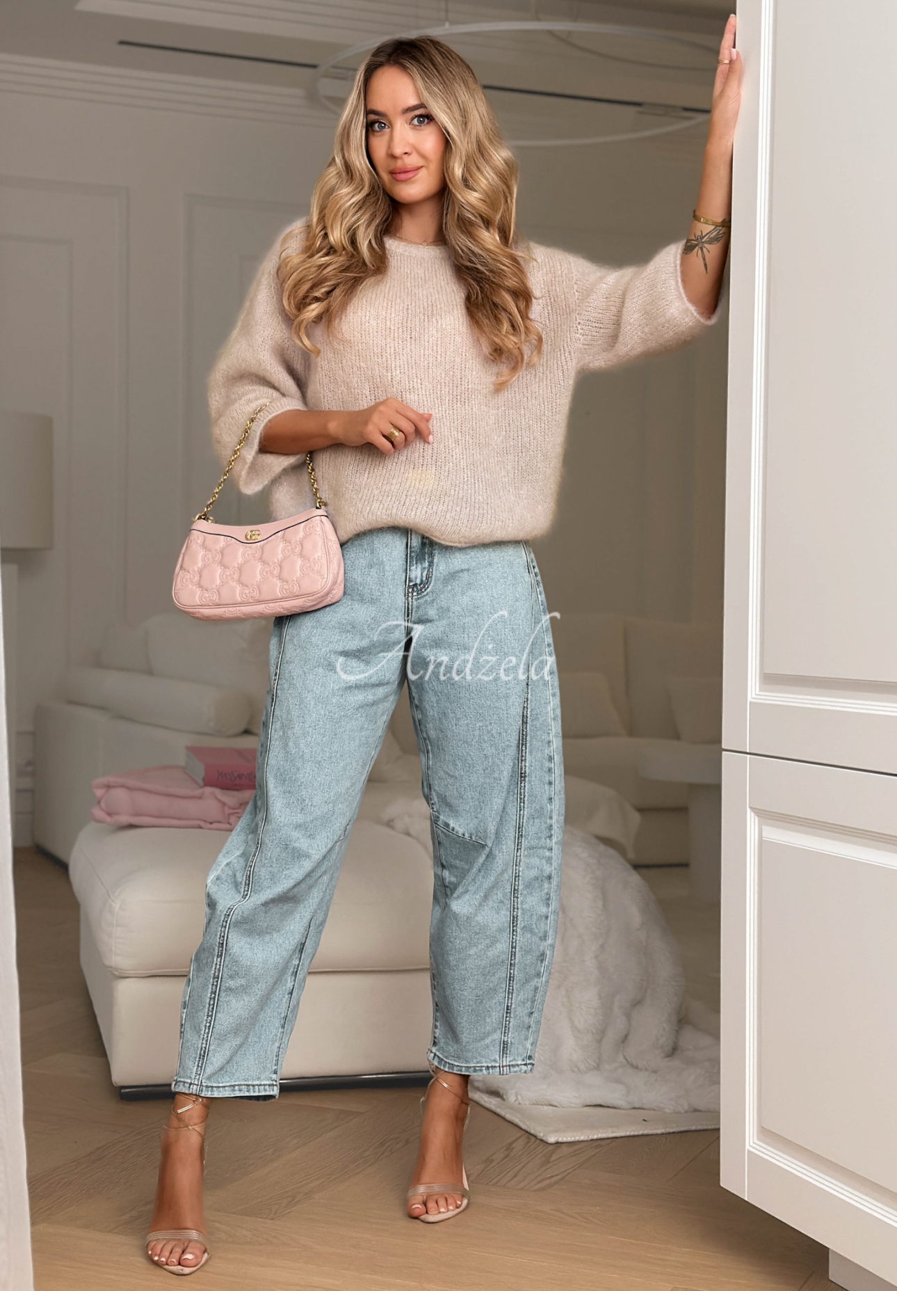 Mohairpullover Give Me Space Beige