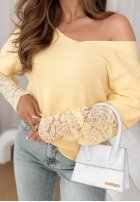 Leicht Pullover z koronką Sun Springs Gelb