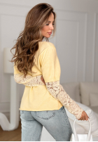 Leicht Pullover z koronką Sun Springs Gelb
