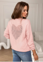 Leicht Pullover z ażurowym sercem From The Heart Puderrosa