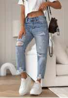Hose Jeans z przetarciami Lost In Thought Blau
