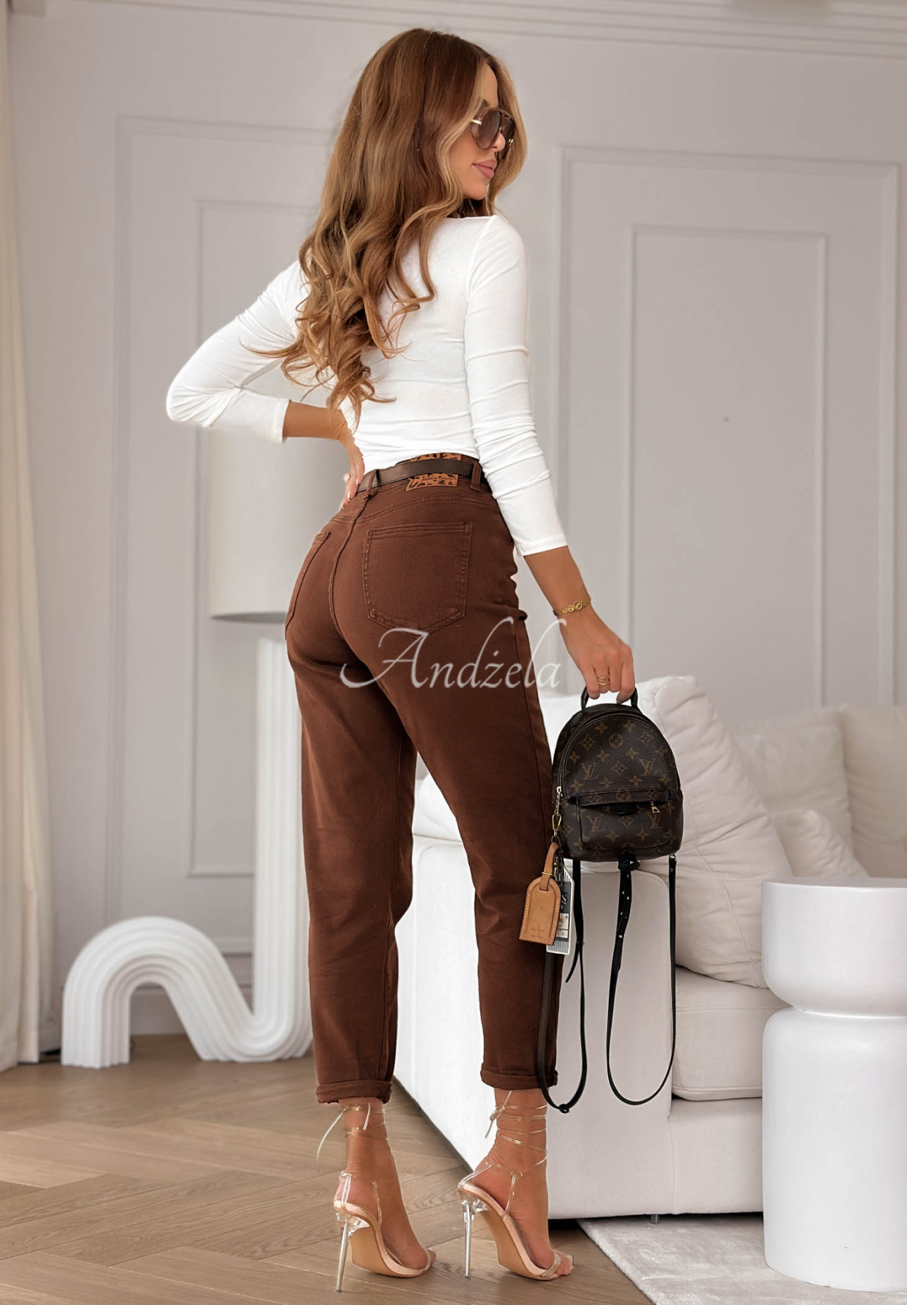 Jeans baggy fit Follow My Steps Schokoladenbraun