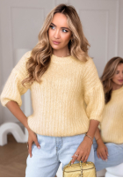 Moherowy Pullover na krótki rękaw z wełną On Airplane Gelb