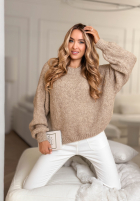 Pullover z bufiastymi rękawami Maybe Never Beige