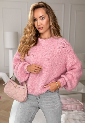 Pullover mit Puff&auml;rmeln Maybe Never Rosa