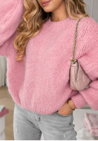 Pullover z bufiastymi rękawami Maybe Never Rosa