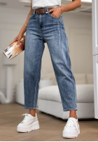 Hose Jeans mom fit z paskiem Are You Sure Blau