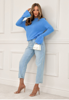 Miękki Pullover z szerokimi rękawkami Spring Smoothie Himmelblau