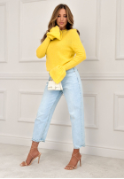 Miękki sweter z szerokimi rękawkami Spring Smoothie żółty
