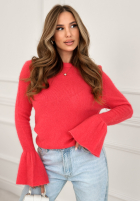 Miękki sweter z szerokimi rękawkami Spring Smoothie koralowy