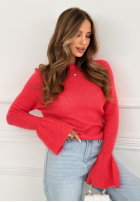Miękki Pullover z szerokimi rękawkami Spring Smoothie Korallenrot