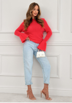 Miękki Pullover z szerokimi rękawkami Spring Smoothie Korallenrot