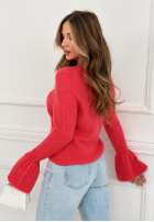 Miękki Pullover z szerokimi rękawkami Spring Smoothie Korallenrot