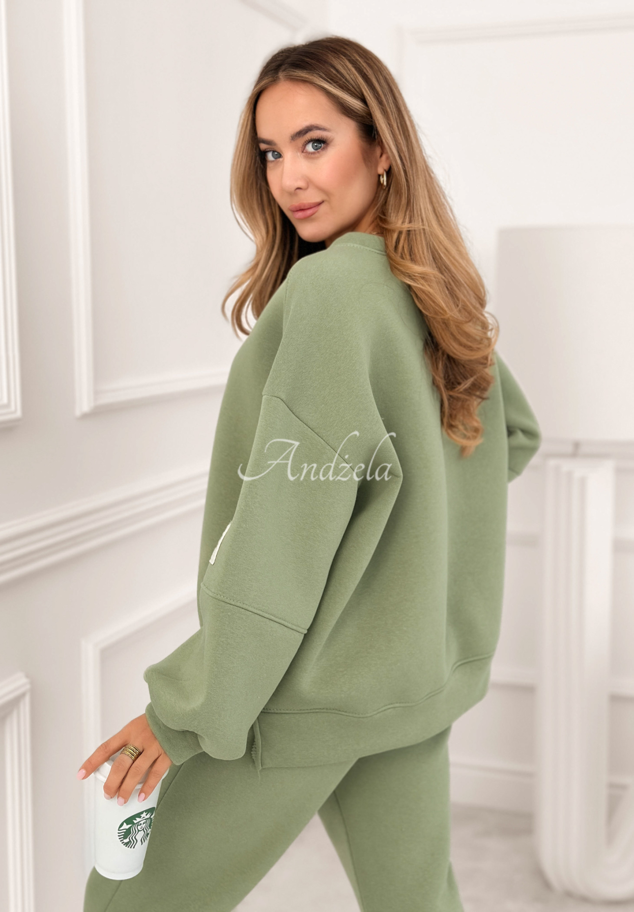 Baumwoll-Trainingsanzug Fits Me Perfectly salbeigrün