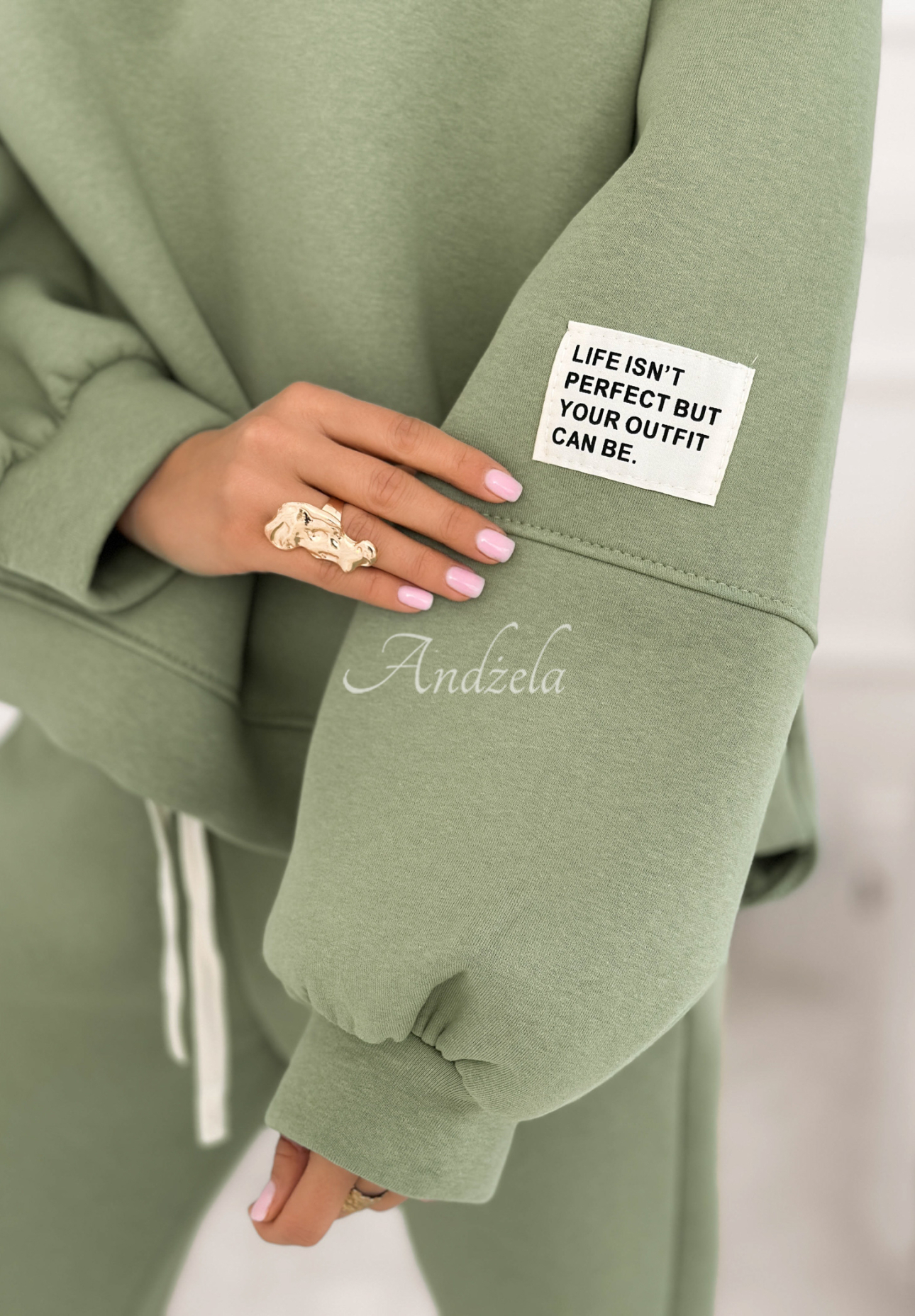 Baumwoll-Trainingsanzug Fits Me Perfectly salbeigrün