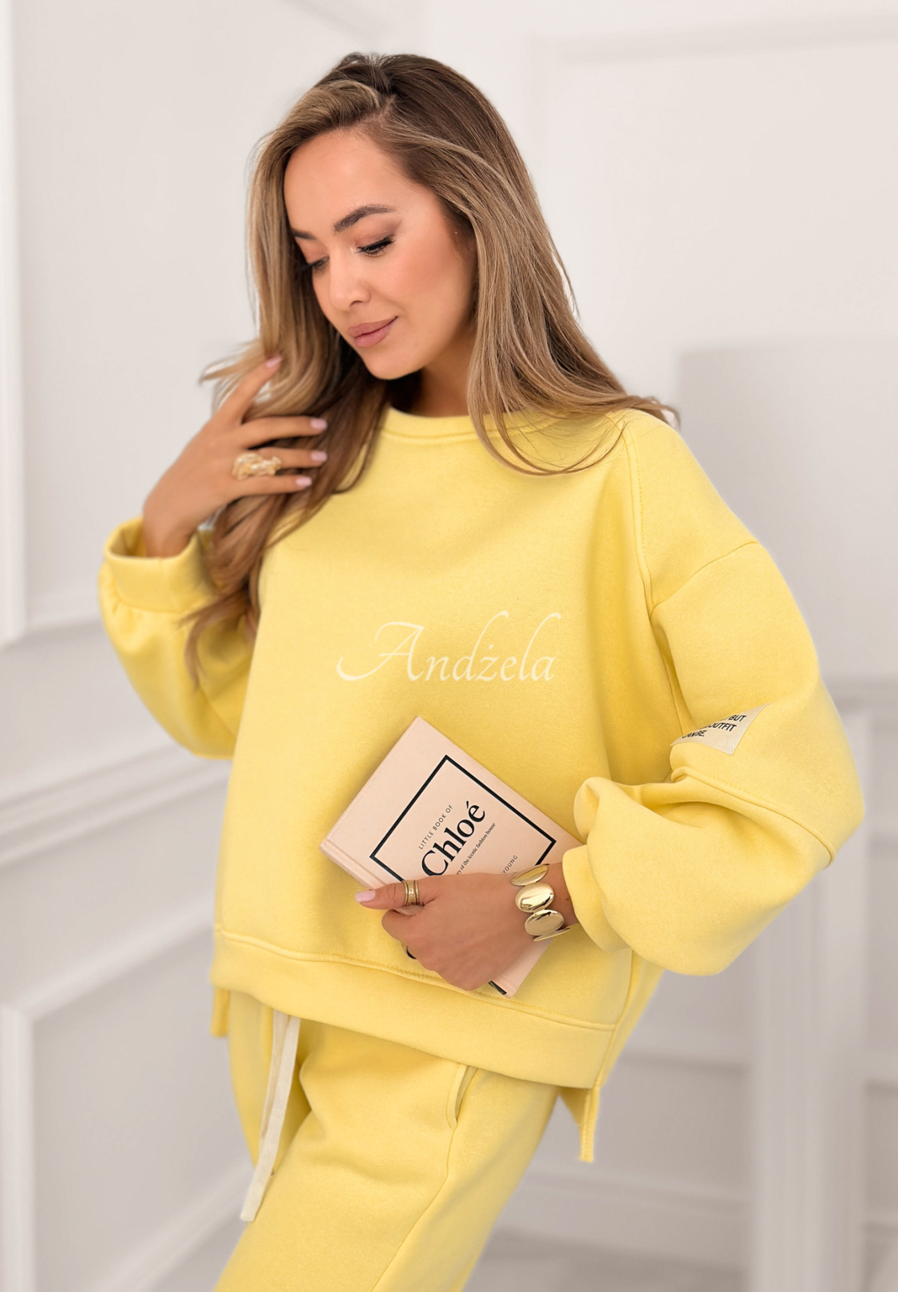 Fits Me Perfectly yellow cotton tracksuit set