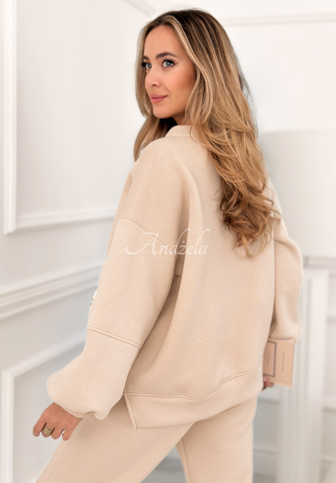 Fits Me Perfectly beige cotton tracksuit set