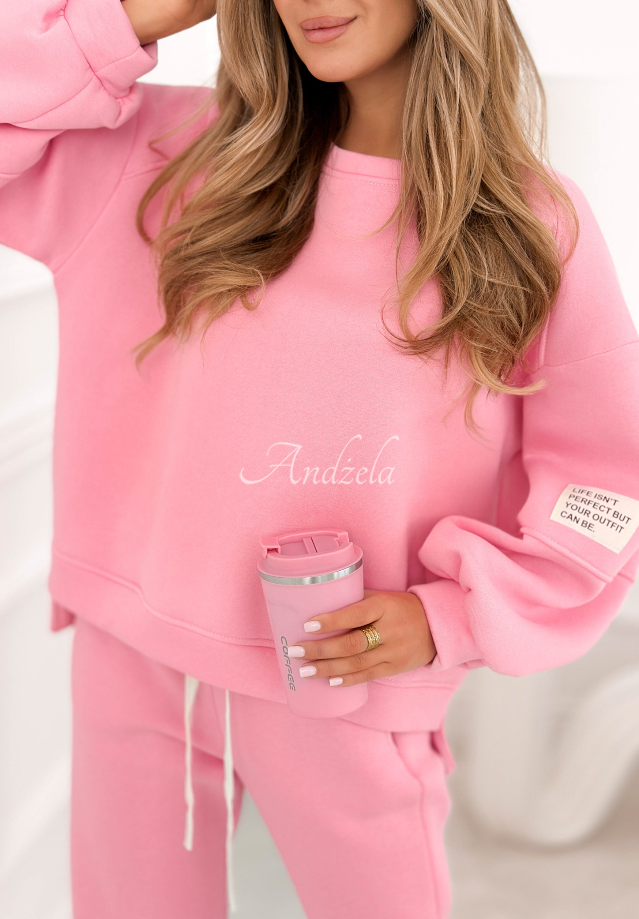 Fits Me Perfectly pink cotton tracksuit set