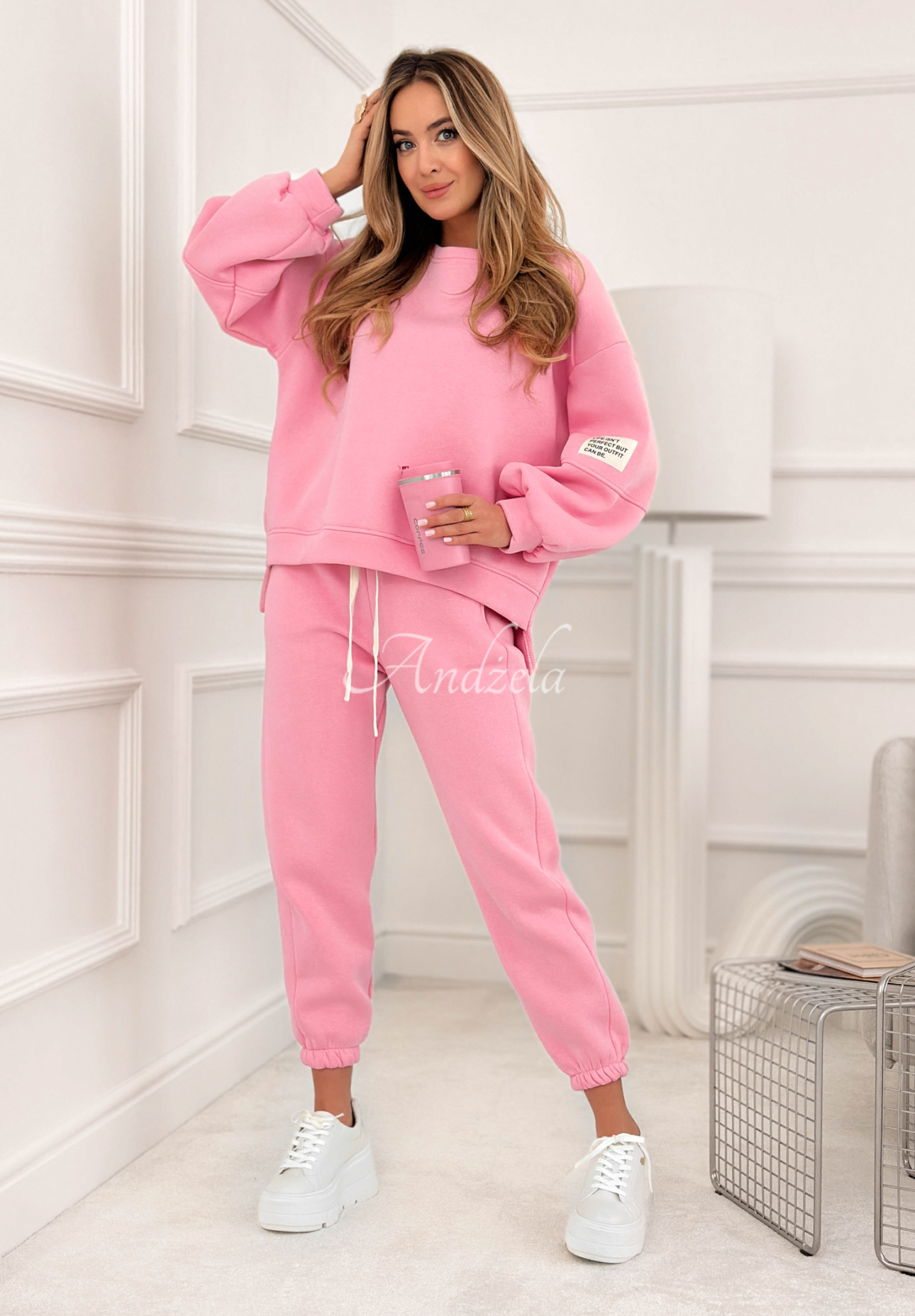 Baumwoll-Trainingsanzug Fits Me Perfectly Rosa