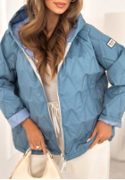 Krótka pikowana Jacke z kapturem Springtime Starts Himmelblau