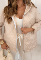 Kurze Steppjacke mit Kapuze Springtime Starts Beige