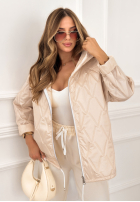 Kurze Steppjacke mit Kapuze Springtime Starts Beige