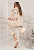 Kurze Steppjacke mit Kapuze Springtime Starts Beige
