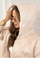 Kurze Steppjacke mit Kapuze Springtime Starts Beige