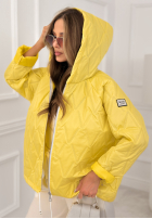 Kurze Steppjacke mit Kapuze Springtime Starts Gelb