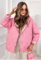 Kurze Steppjacke mit Kapuze Springtime Starts Rosa