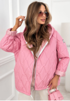Kurze Steppjacke mit Kapuze Springtime Starts Rosa