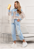 Jeans Hemd z koronką New Melody niebiesko-Weiß