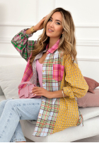 Koszula w kratę Little Rock żółto-różowa