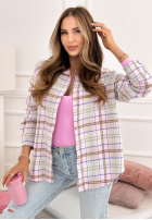 Hemd w kratę Before I Forget Puderrosa