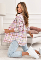 Koszula w kratę Before I Forget pudrowy róż