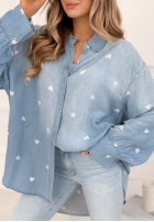 Jeans Hemd w serduszka Sweet Little Hearts Hellblau