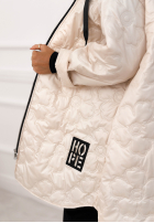 Długa pikowana Jacke z kapturem For The Season Beige