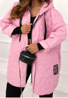 Długa pikowana Jacke z kapturem For The Season Rosa