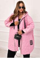 Lange Steppjacke mit Kapuze For The Season Rosa