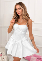 Rozkloszowana Kleid mini na ramiączkach Salty But Sweet Weiß