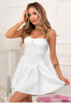 Rozkloszowana Kleid mini na ramiączkach Salty But Sweet Weiß