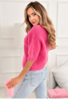 Miękki moherowy sweterek One More Hug Fuchsia
